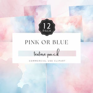 Fondo con textura de acuarela rosa o azul, colores pastel suaves, niño o niña, papel digital JPG, manualidades para uso comercial / UC401