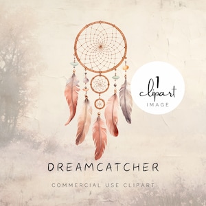 Dreamcatcher Clipart, Immagine singola acquerello, Arte tribale nativa, Sogni d'oro, per creazione digitale e artigianato stampato UV DTF / UC021
