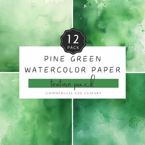 Fondo verde pino, lavado de acuarela de textura navideña en verde, jpeg de papel digital, para papelería y manualidades / UC401