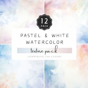 Aquarelle pastel et blanc, ensemble de textures délavage neutre, toile de fond pour chambre d'enfant, papier numérique JPG, créations manuelles | UC401