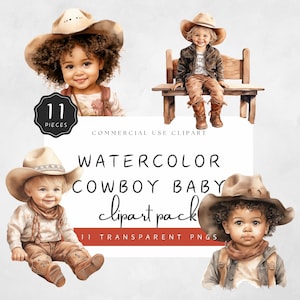Cowboy Baby Clipart, Cowgirl with Hat, Baby Sheriff PNG, Cowboy Toddler with Lasso, Beautiful Baby Boy Cowboy on Bench | UC209