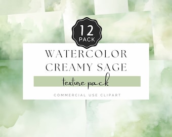 Sage Green Watercolor Texture Background, Creamy Sage, Calm and Light Neutral Digital Paper JPG, Commercial Use Crafts | UC401
