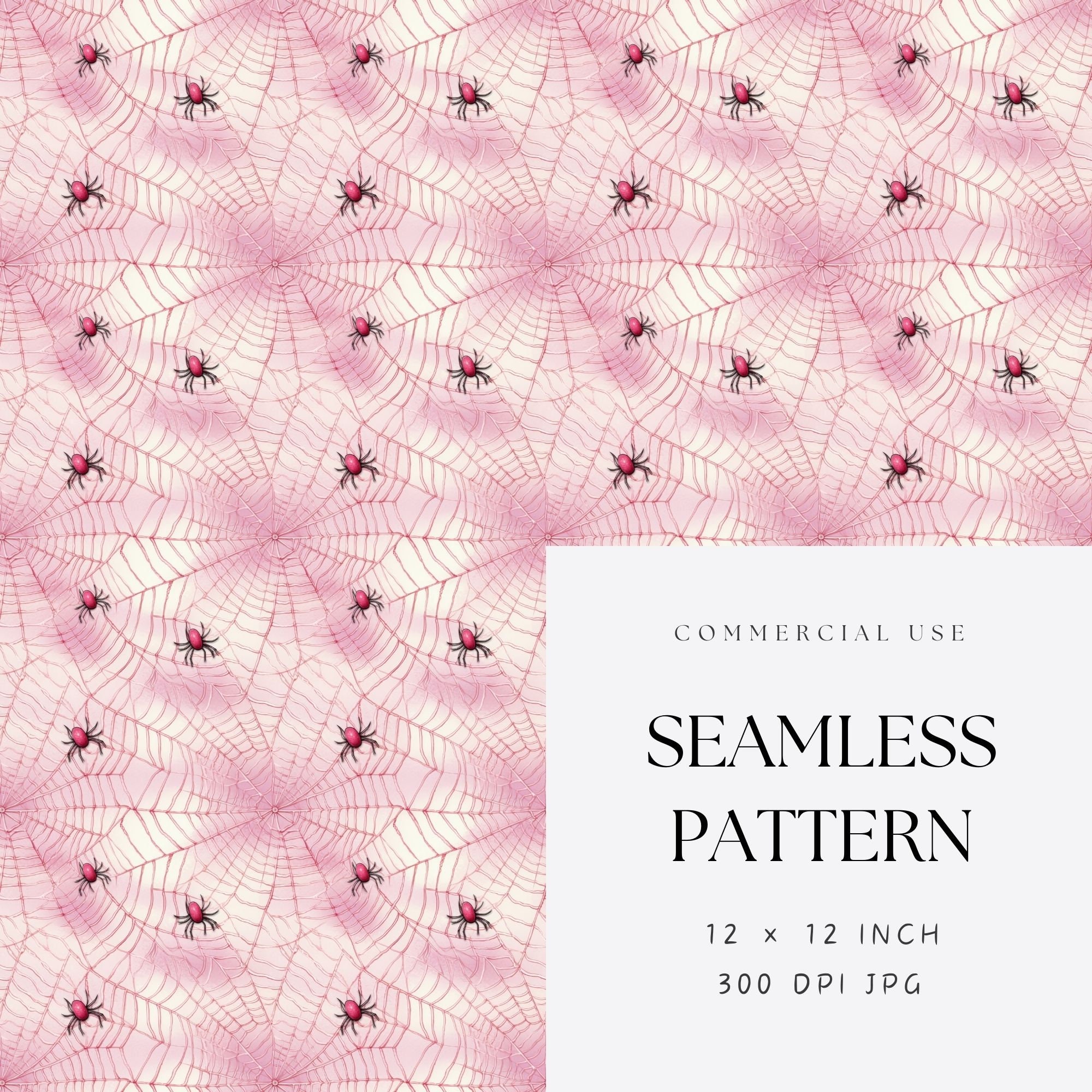 Spiders Web Digital Paper Seamless JPG, Spooky Watercolor Spider Web ...