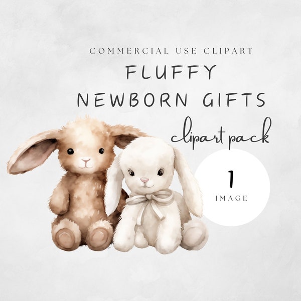 Fluffy Bunny and Lamb Plush Animals Neutral Newborn Baby Gift Cute Rabbit and Sheep with Long Ears in White and Beige | UC020