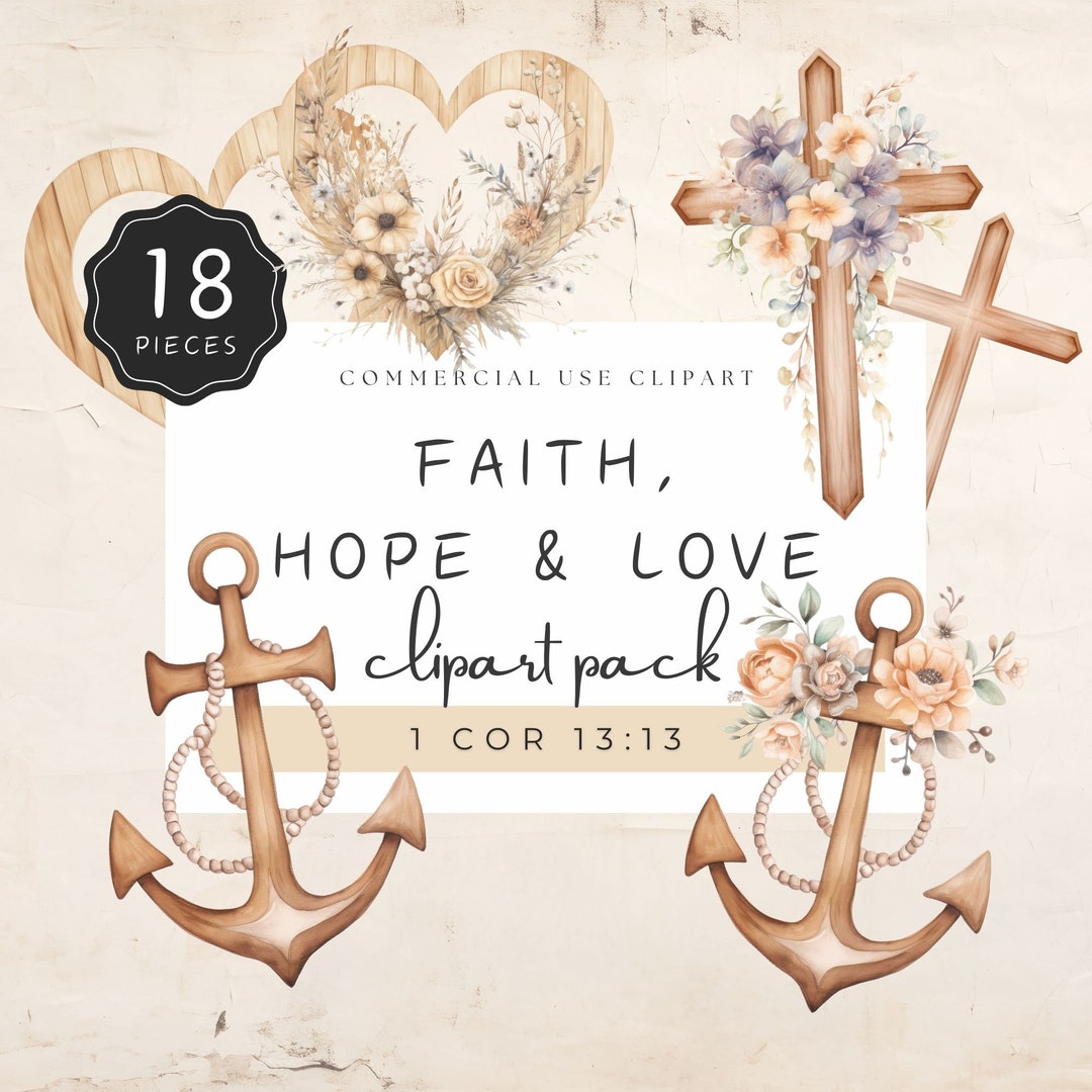 Faith Hope Love Clipart, Watercolor 1 Corinthians 13 Wood Frames ...