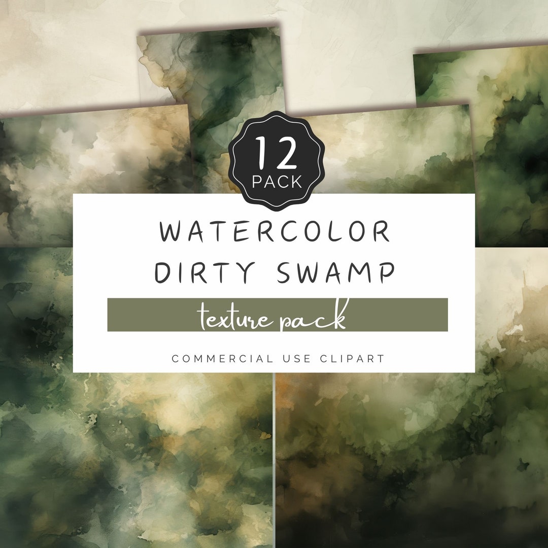 Dirty Swamp Watercolor Background, Bayou Brown and Moist Green Texture ...