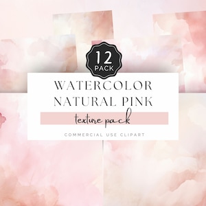 Natürliche Rosa Aquarell Textur Hintergrund, Blasse Dusty Rose, Glänzendes Digital Papier JPG, für Baby Mädchen, kommerzielle Nutzung Handwerk | UC401