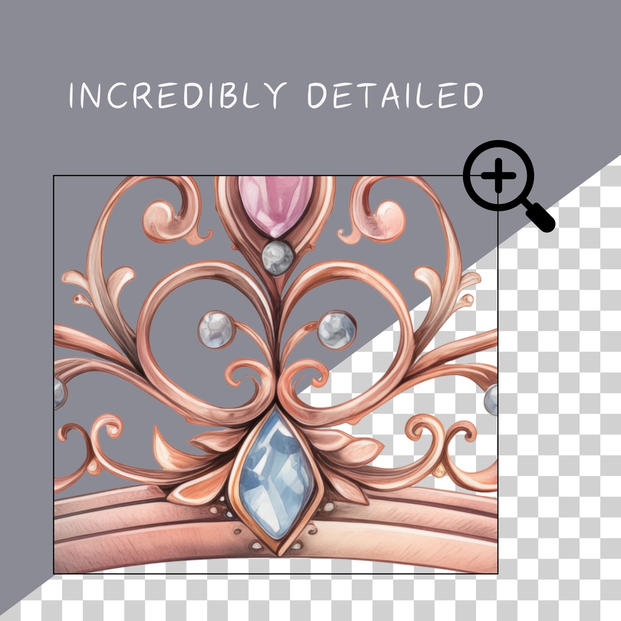 Crowns and Tiaras Clipart, Watercolor Pastel Tiara, Royal Pink and Blue ...