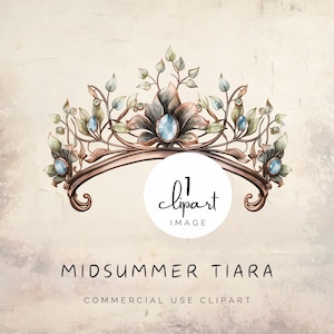 Clipart midzomertiara, aquarel sieraden, enkel beeld, prachtige groene rots, midsommer digitale creatie en print Craft UV DTF | UC006