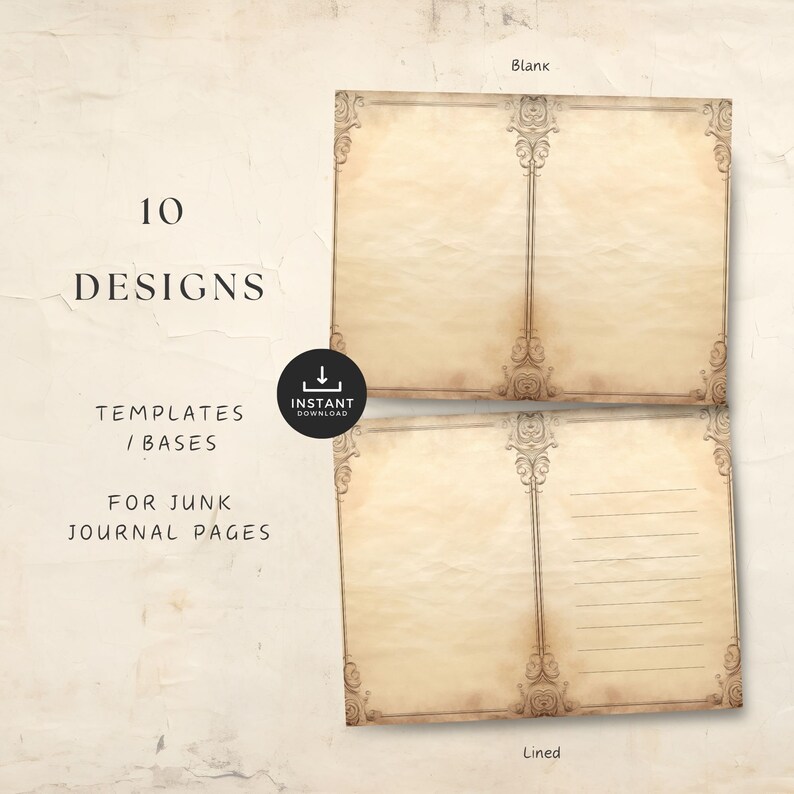 Junk Journal Landscape Base Template Vol3, US Letter 8,5 X 11 Inch ...