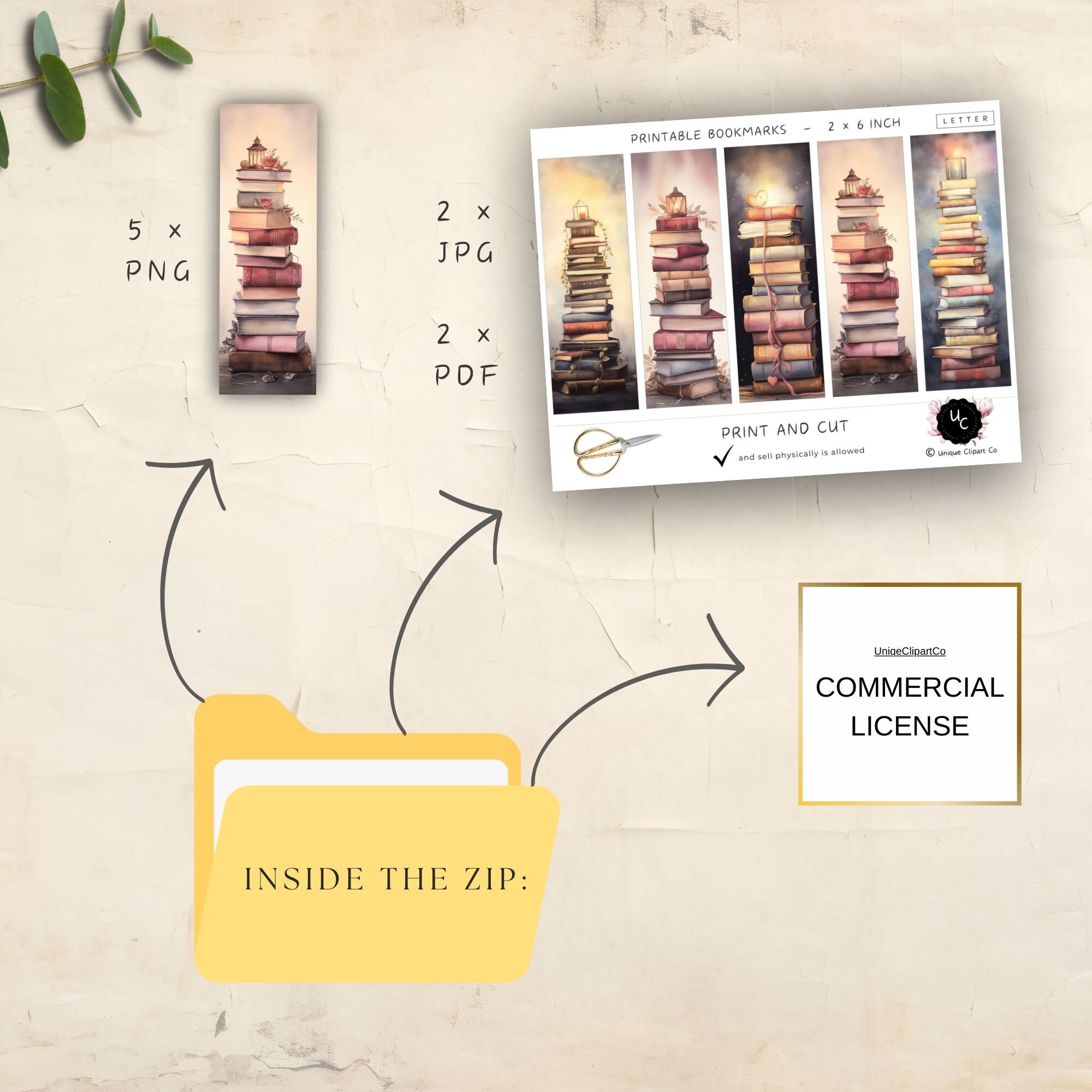 Mini Book Printable Stack Stacked Books Printable Bookmark, Night Reading Lantarn Stack of Novels ...