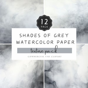 Schattierungen von Grau Aquarell Textur, JPG Clipart Hintergrund Aquarell waschen, Neblig Grau Digitales Papier, für Schreibwaren und Handwerk | UC401