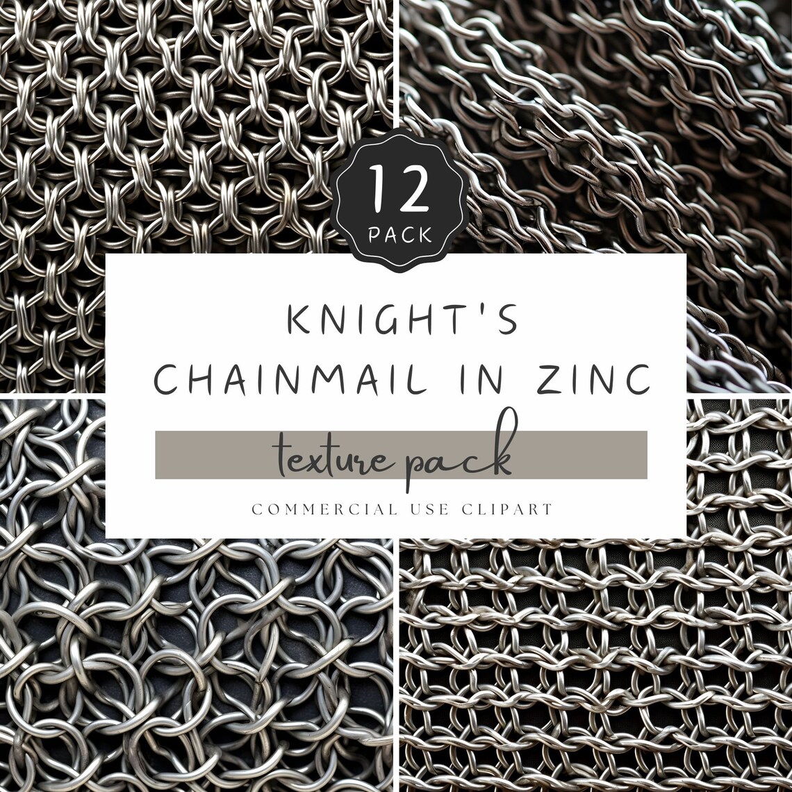 Chainmail Texture Pack, Realistic Medieval Background, Zinc Knight ...