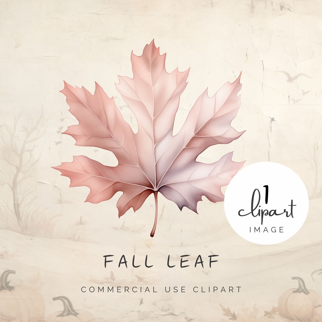 Fall Leaf Clipart, Halloween Watercolor Single Image, Light Natural ...
