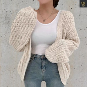 Tan chunky knit cardigan best sale