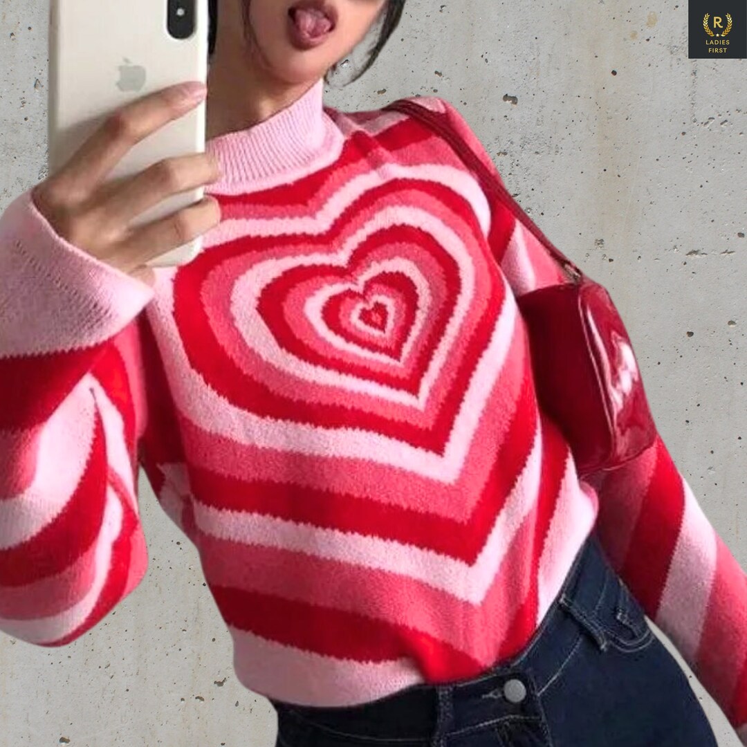 Y2K Bad Girl Rose Love Heart Sweatshirt main image 0