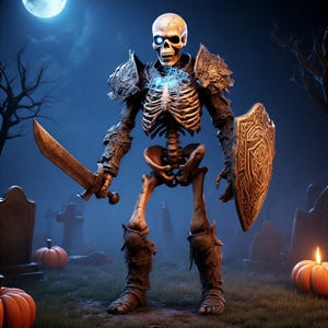 Skeleton Horror Halloween Figure Warrior Model STL File 3D Print