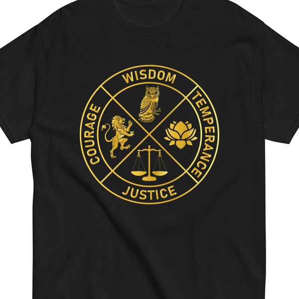 Stoic Virtues Wisdom Temperance Justice Courage Stoicism T-Shirt