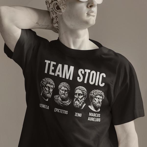 Team Stoic Shirt Philosopher Marcus Aurelius Tshirt Epictetus Tee Seneca Zeno Stoicism T-Shirt Stoic Virtues Gift For Men and Women Unisex