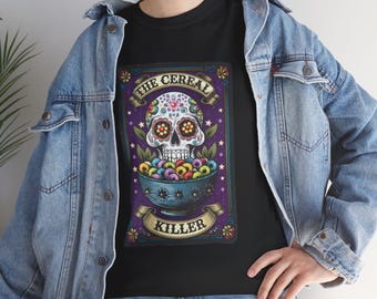 Tarot Card Shirt, Tarot Tshirt, Skull Shirt, Tarot Card Tee, Funny Tarot Card, Tarot Card The Cereal Killer Graphic Vintage Goth Skeleton