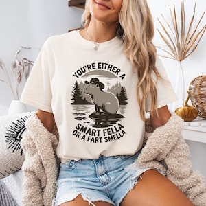 Embarrassing T-shirt, Inappropriate Tshirt, Adult Humor Shirt, Comfort Colors Shirt, Embarrassing Shirt Smart fella or a Fart Smell Capybara