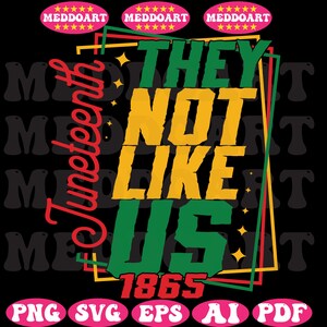 They Not Like Us svg png, Juneteenth 1865 png, Afro Juneteenth png, Black History Month Sublimation png, Independence Day Shirt Design png