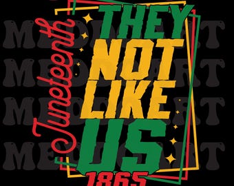 They Not Like Us svg png, Juneteenth 1865 png, Afro Juneteenth png, Black History Month Sublimation png, Independence Day Shirt Design png