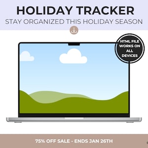 Planificateur de cadeaux de Noël | Organiseur de budget des Fêtes (numérique)