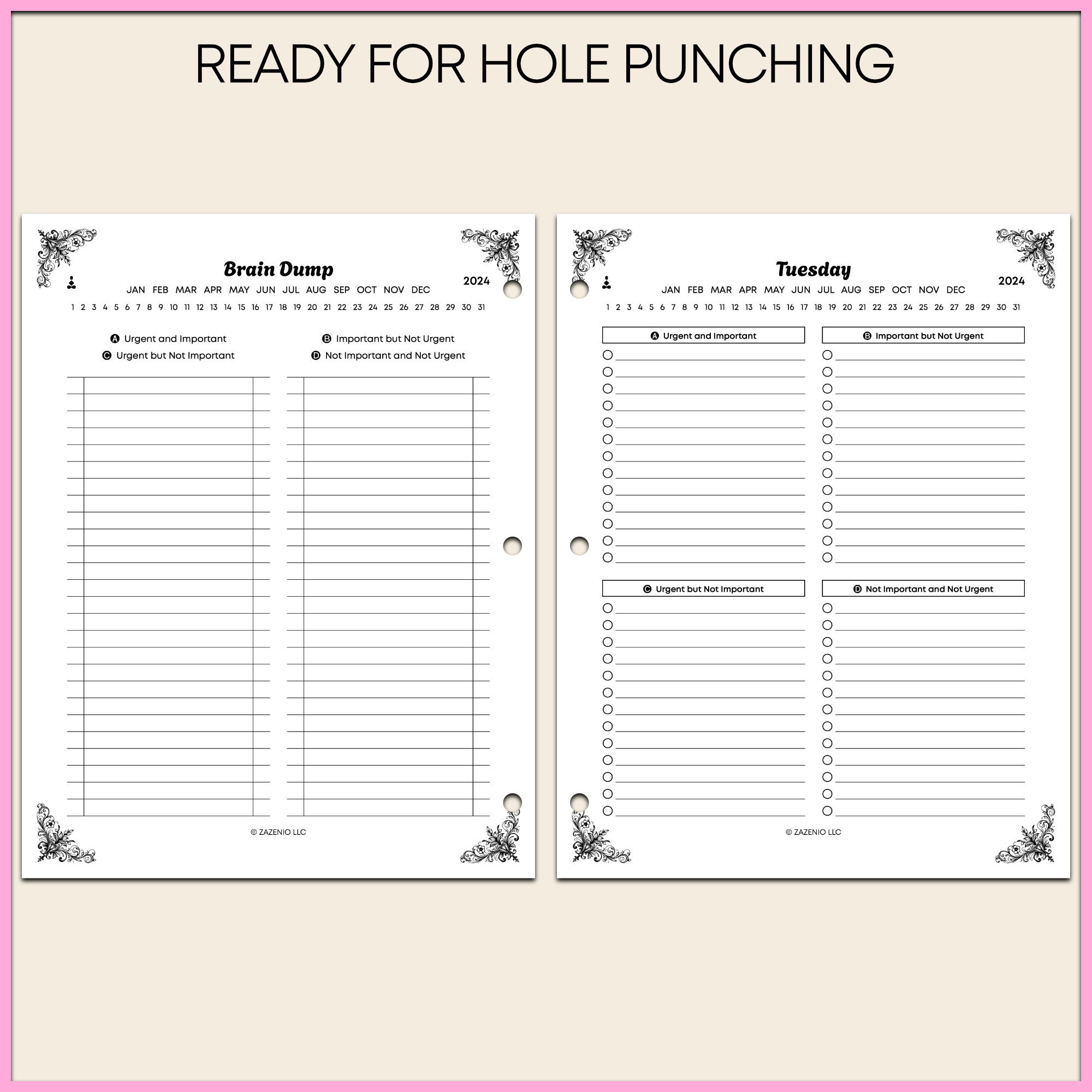 Brain Dump Printable ADHD To Do List Eisenhower Matrix Daily Brain dump printable adhd to do list eisenhower matrix daily