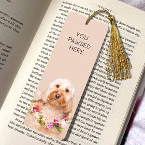 Cockapoo Flower Collar Bookmark