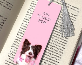 Border Collie Dog Marcador Rosa