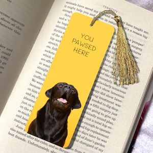 Black Labrador Bookmark Yellow