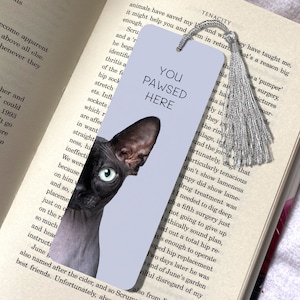 Marque-page tête de chat Sphynx