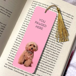 Cavapoo Dog Bookmark Pink