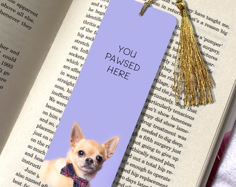 "Chihuahua Fliege Lesezeichen ""Lila""."