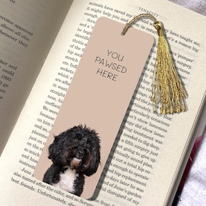 Cockapoo Face Black and White Dog Bookmark