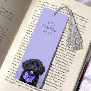 Black Cavapoo Bowtie Dog Bookmark