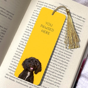 Cockapoo Black and White Dog Bookmark
