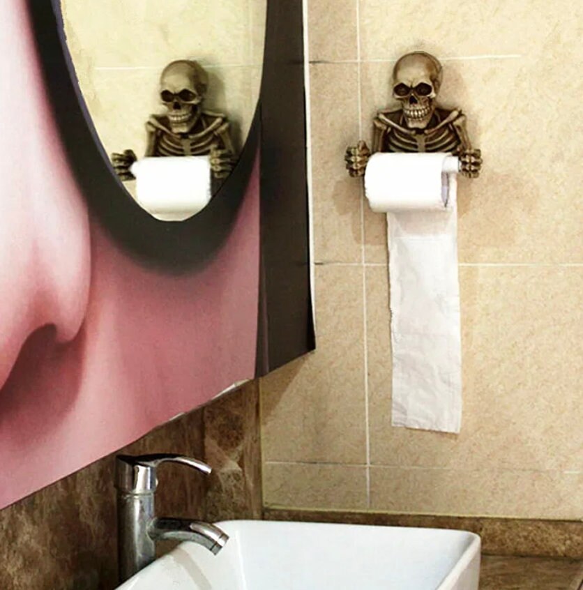 Toilet Paper Holder, Stand, Skeleton, Skull, Stand, for Toilet