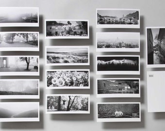 Jeu de cartes postales | Photographie panoramique en noir et blanc