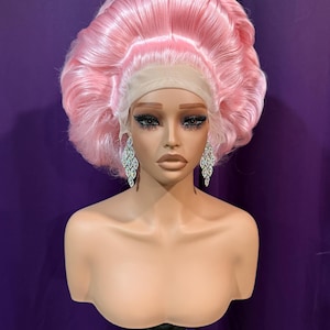 Drag Queen Wig - Cotton Candy Pink Double Stacked Lace Front
