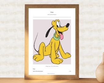 Pluto Cross-Stitch PDF Pattern DMC Thread Colors Easy