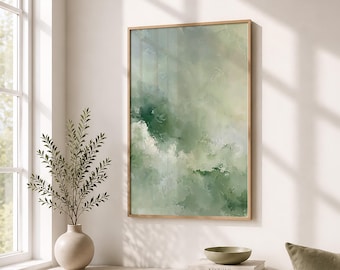 Sage Green Wall Art Printable – Minimal Japandi Wabi Sabi Poster