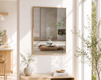 Japandi Tea Ceremony Wall Art – Minimalist Wabi Sabi Zen Poster (Digital Download)