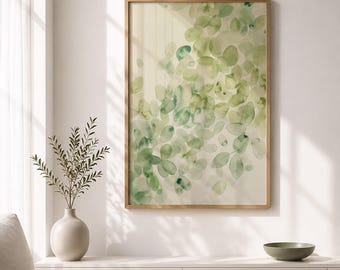 Japandi Botanical Wall Art – Sage Green Print