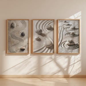 Japandi Zen Sand-tuinkunstset: minimalistische neutrale print (digitale download)