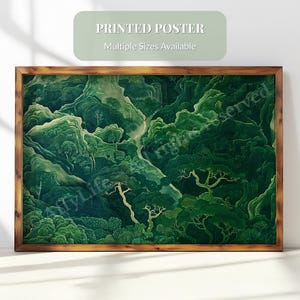 Salbeigrüne Japandi Horizontale Wandkunst, Minimalistischer Zen Wald Poster, Wabi Sabi Natur Dekor, ruhige moderne Hausdruck, ruhige Landschaftskunst