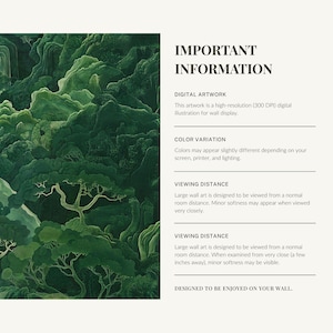 Sage Green Japandi Landscape Print – Minimalist Forest Wall Art (Horizontal Digital Download) image 3