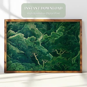 Sage Green Landscape Wall Art, Japandi Forest Printable, Horizontal Wabi Sabi Zen Decor + Free Vertical Bonus Print for Calm Interiors