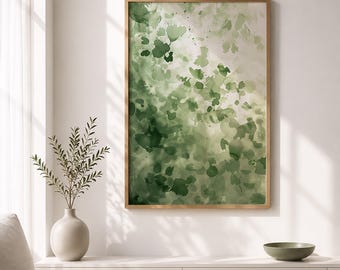 Botanical Wall Art – Abstract Japandi Sage Green Art
